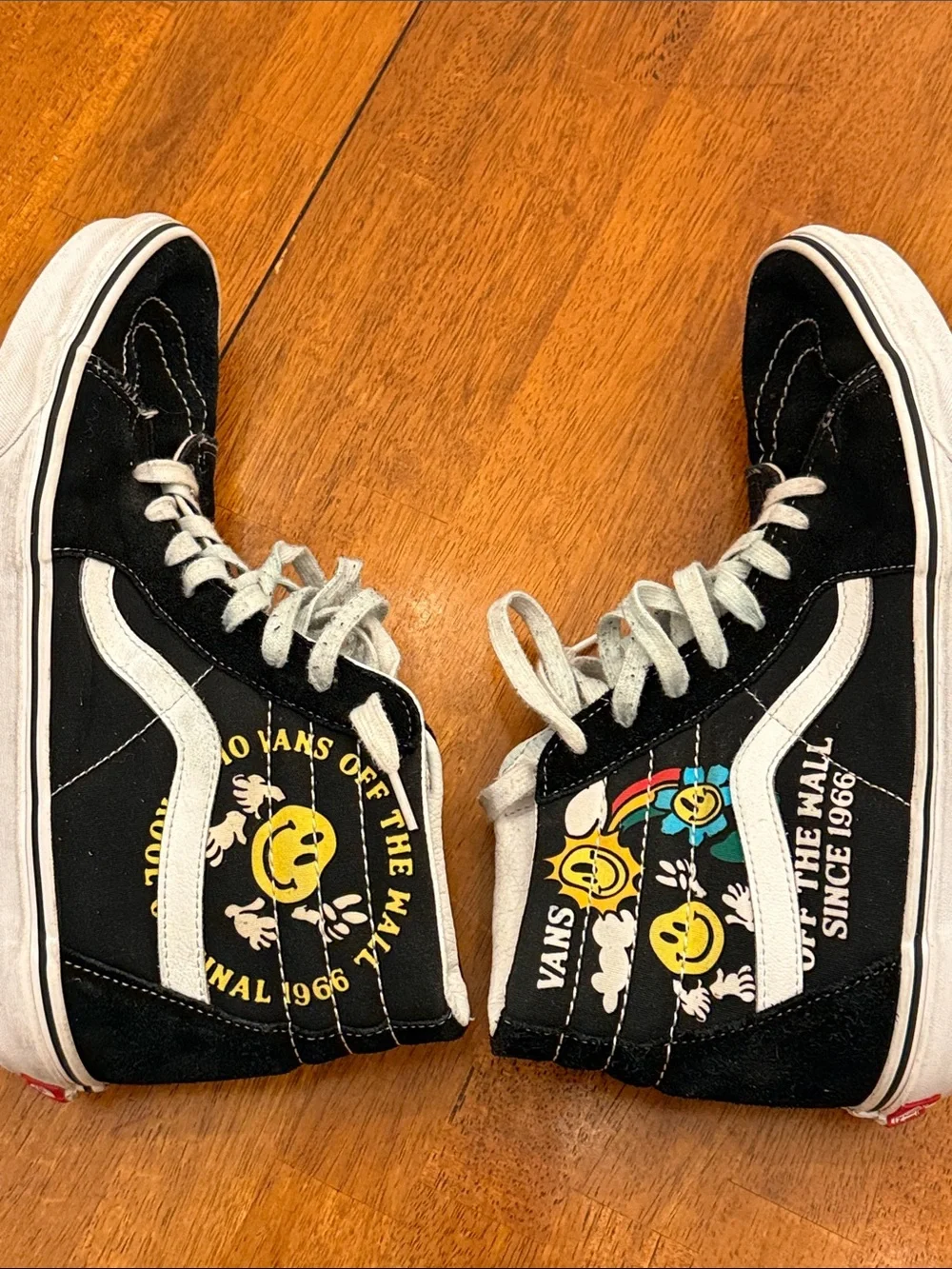 Vans Black High-Top men Sneakers with Smiley Graphics size 11.5
